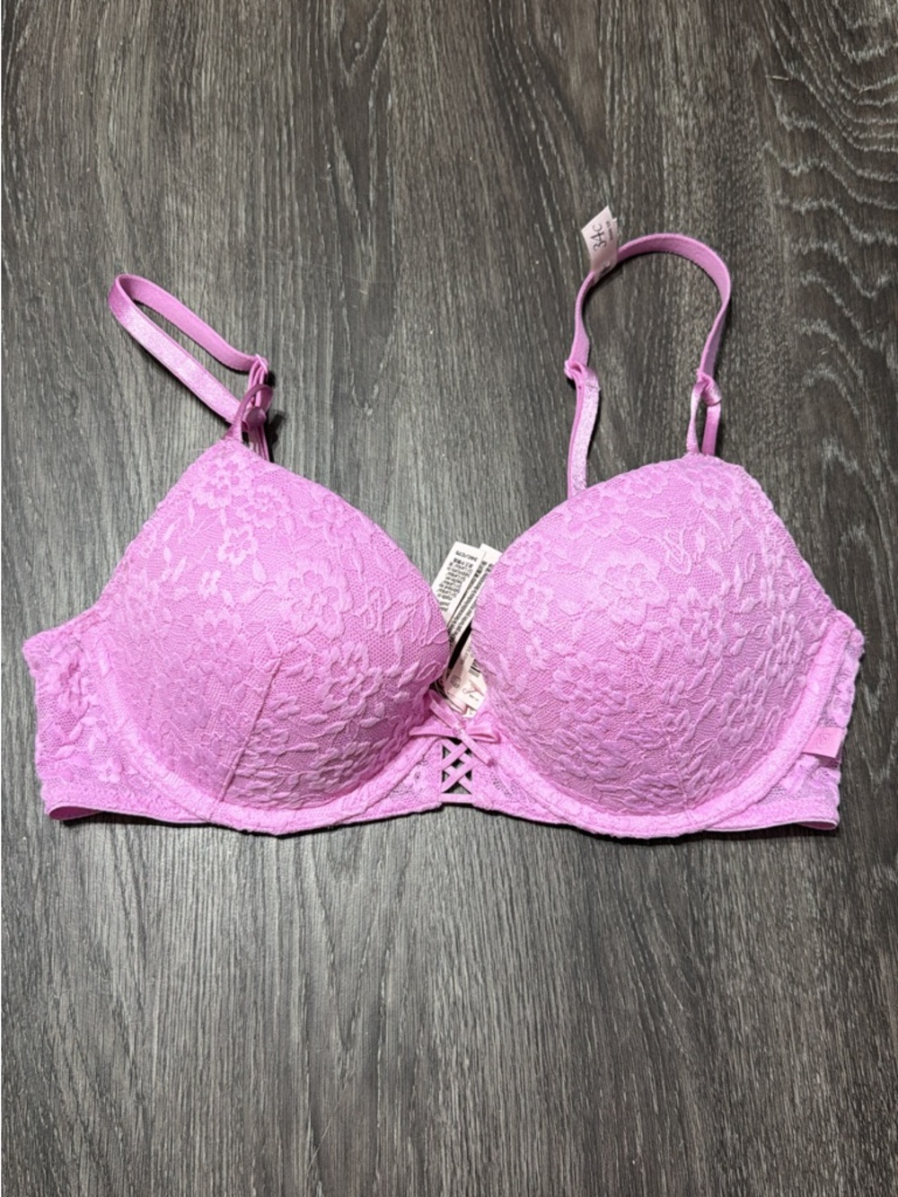 Victoria's Secret Pink Lace Push-Up Bra with Front Detail